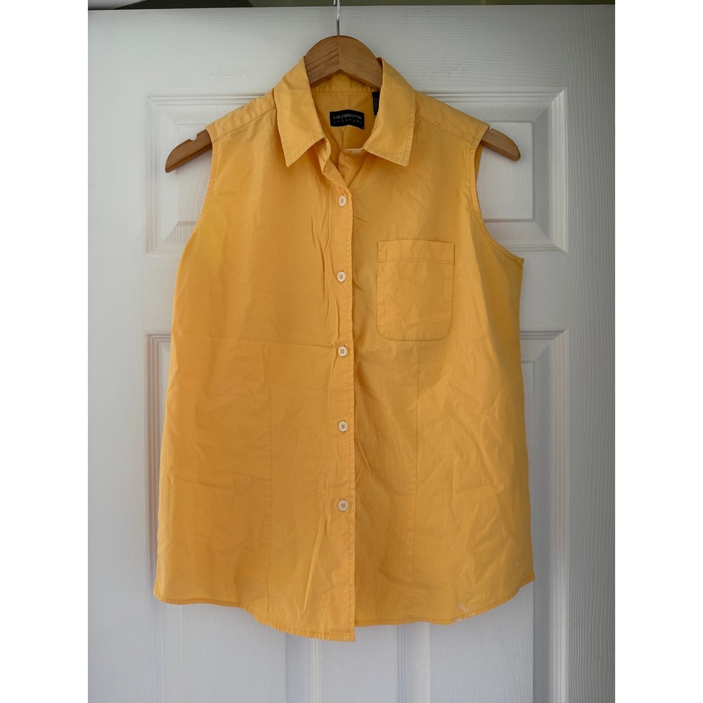 Vintage Liz Claiborne 90s Butter Mom Sleeveless Shirt Retro Preppy